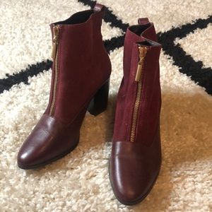 Kate Spade Deep Red Ankle Booties